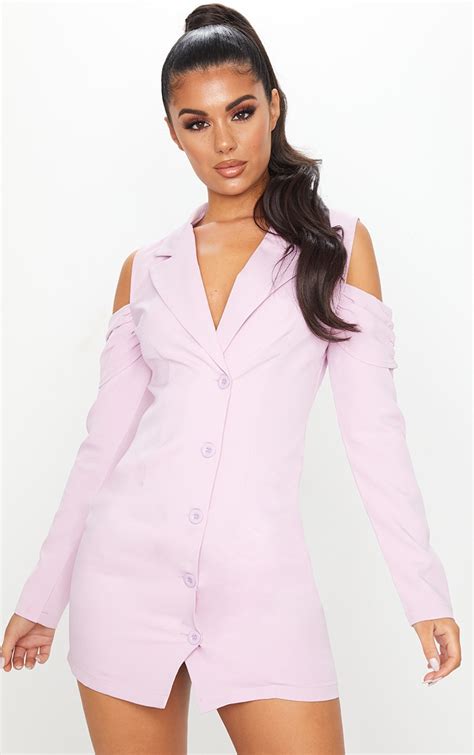 Lilac Cold Shoulder Detail Blazer Dress Prettylittlething Aus