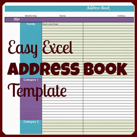 Lauras Plans Easy Excel Address Book Template