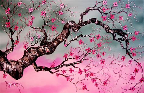 Знания Вечерняя сакура 2017 В кафе Галерея Москва Живопись цветы вишневого дерева