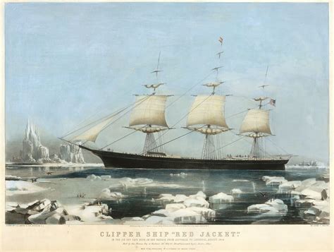 Charles Parsons Clipper Ship Red Jacket In The Ice Off Cape Horn