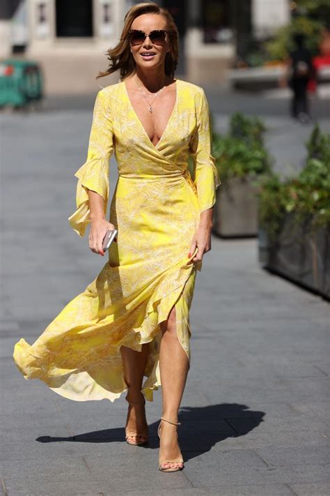 Amanda Holden Displays Her Pokies In A Yellow Dress 67