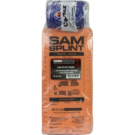 Sam® Splint Combo Pack 36 Orangeblue Flat Splint And Blue Cohesive