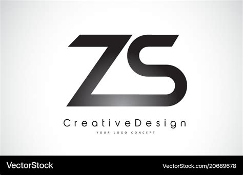 Zs Z S Letter Logo Design Creative Icon Modern Vector Image