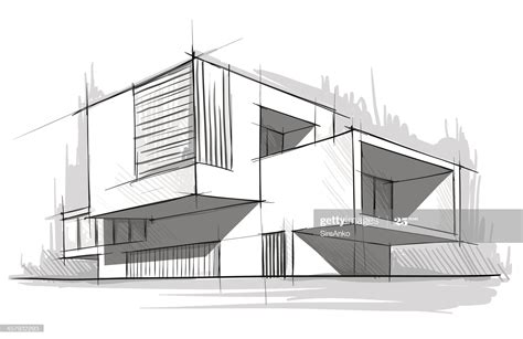 Vector Illustration Of The Architectural Design Architecture Drawing