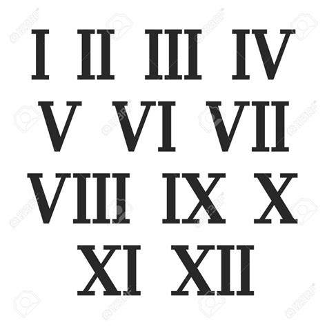 Chiffres Romains Fixés Old Roman Numéro Alphabet Antique Vector
