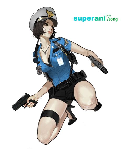 Artstation Police Girl Jinwoo Song Character Design Female