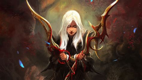 Wallpaper Women Fantasy Art Blonde White Hair Anime Warrior