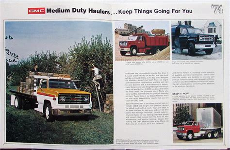 1974 Gmc 5000 6000 6500 Series Medium Duty Trucks Sales Brochure Original