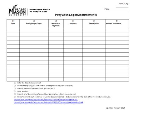 Printable Petty Cash Form Templates At