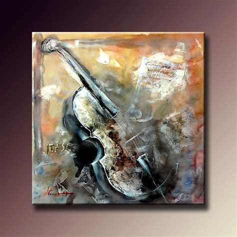 Handmade Modern Abstract Musical Oil Paintings Violin Home Decor Wall