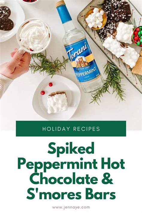 Spiked Peppermint Hot Chocolate And Peppermint Smores Bars Peppermint