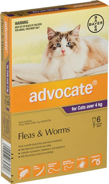 Advocate® Flea And Worm Treatment For Cats Over 4kg 3 Or 6 Pack West