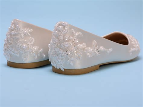 Ivory Satin Flat Shoes Bride Ivory Wedding Flats For Bride Etsy