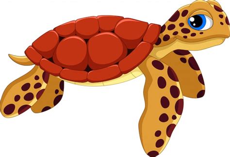 Premium Vector Cute Sea Turtle Cartoon