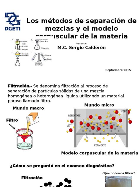 Anexo 7 Métodos De Separación De Mezclas Y El Modelo Corpuscular De