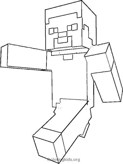 Steve Minecraft Free Coloring Pages