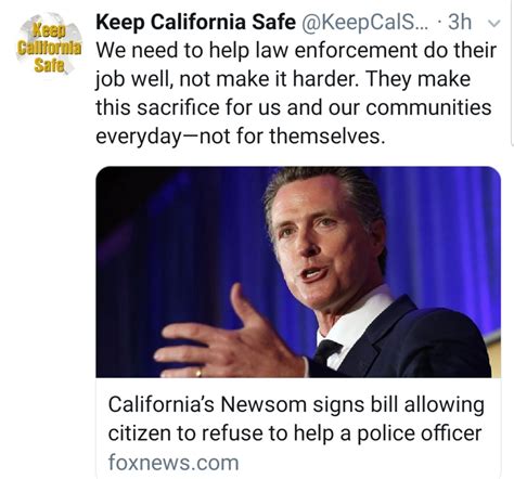 Governor Newsom Repeals Law Obligating Citizens Help Police San