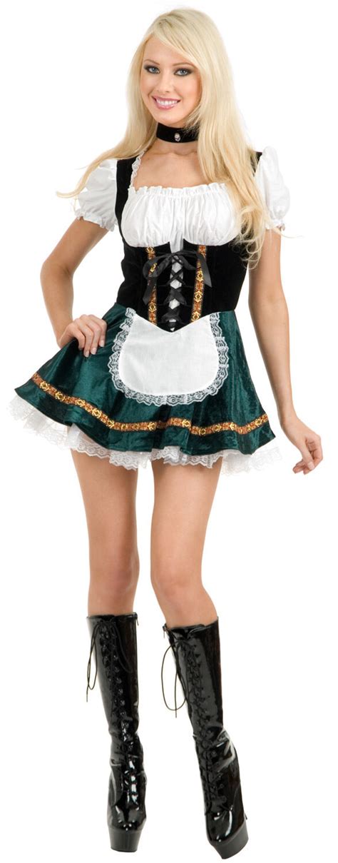 shopessa womens oktoberfest costume halloween beer maid costumes velvet lace up dress walmart