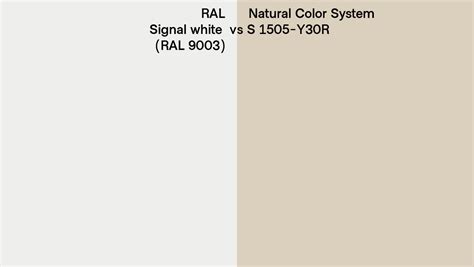 Ral Signal White Ral Vs Natural Color System S Y R Side By