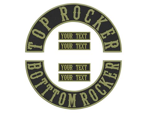 Top Bottom Rocker 2free Nametag Embroidered Patch Custom Etsy