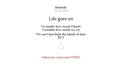 Life Goes On By Rutendo Hello Poetry