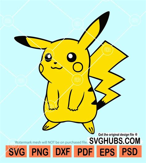 Pokemon Svg File For Cricut Pikachu Waving Svg Pokémon Pikachu Svg