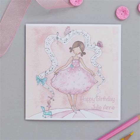 Personalised Ballerina Birthday Card By Paper Princess