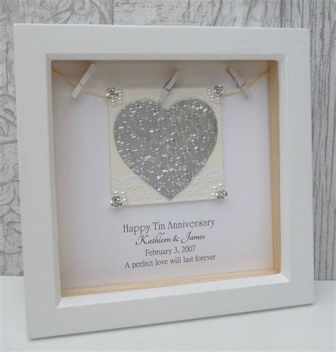 10th Wedding Anniversary Picture Ideas ~ 10th Anniversary T Tin Personalised Heart Mrs Mr