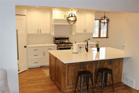 20 White Cabinets With Wood Island