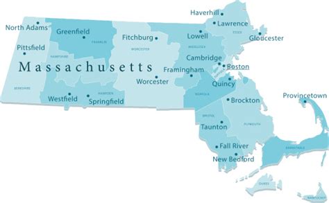 Massachusetts Vector Map Regions Isolated Stock Illustration Download