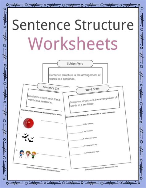 Worksheets For Sentence Structure