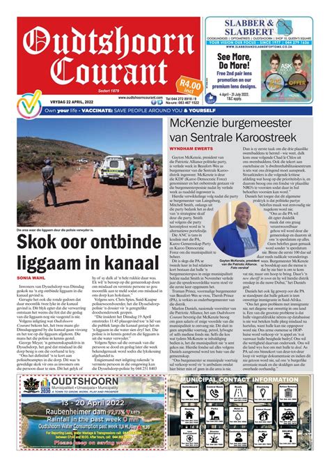 Oudtshoorn Courant April 22 2022 Newspaper Get Your Digital Subscription