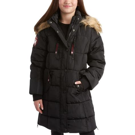 Canada Weather Gear Girls Winter Jacket Long Length Quilted Bubble Puffer Parka 7 16