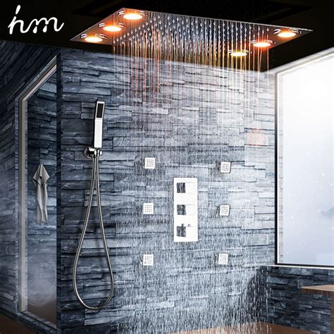 Ceiling shower arm 24mm x 300mm. Luxury Shower Set Electric Led Large Rain Shower Head ...
