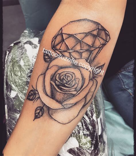 Rose Diamond Tattoo Designs Template