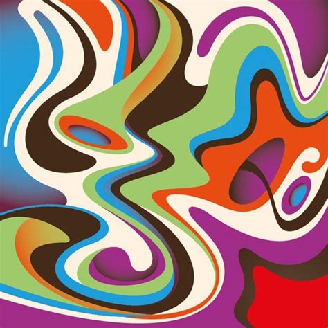 Abstract Colorful Curved Waves Background Vector Illustration Vectors