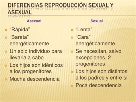 Cuadros Comparativos Entre Reproducción Sexual Y Asexual Cuadro