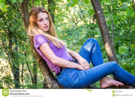 Young Beautiful Girl Model Of European Appearance With Long Hair In A