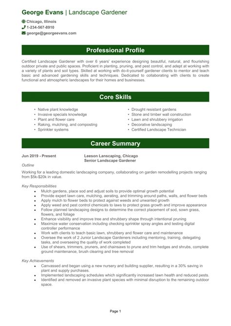 Landscaping Resume Example Guide And Resume Template