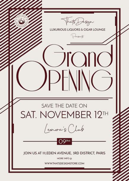 Grand Opening Flyers Announcement Invitations For Gold Luxury Events