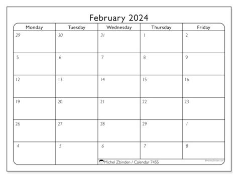 Calendar February 2024 74ss Michel Zbinden Hk