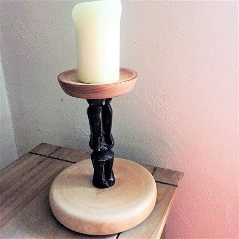 Candlestick Chunky Made From Types Of Wood By Time Light On Etsy