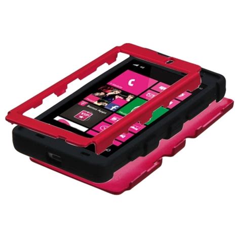 Insten Titanium Redblack Tuff Hybrid Case Cover For Nokia 521 Lumia