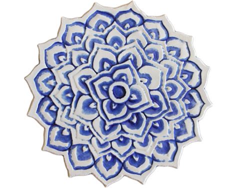Ceramic Tile Wall Art With Mandala Design Decorative Tile Etsy