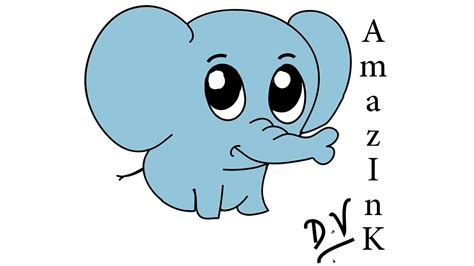 Learn How To Draw A Baby Elephant Youtube