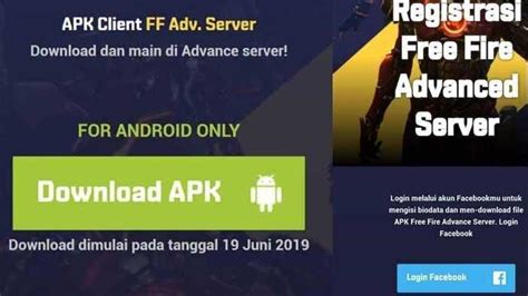 Everything without registration and sending sms! Free Fire Advanced Server Apk Download 2020