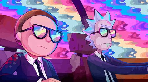 Hd Wallpaper Rick And Morty Car Rainbow Cartoons Others Cool