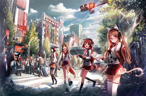Anime Girls Going To School Wallpaperhd Anime Wallpapers4k Wallpapers