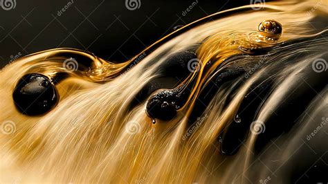 4k Liquid Gold Melted Gold And Black Background Golden Abstract