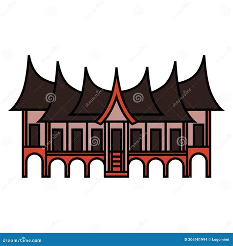 Rumah Adat Minangkabau Or Rumah Gadang, Traditional House From Sumatera